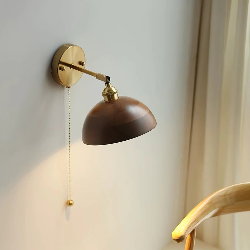 Brass Wooden Dome Wall Light Studio Display