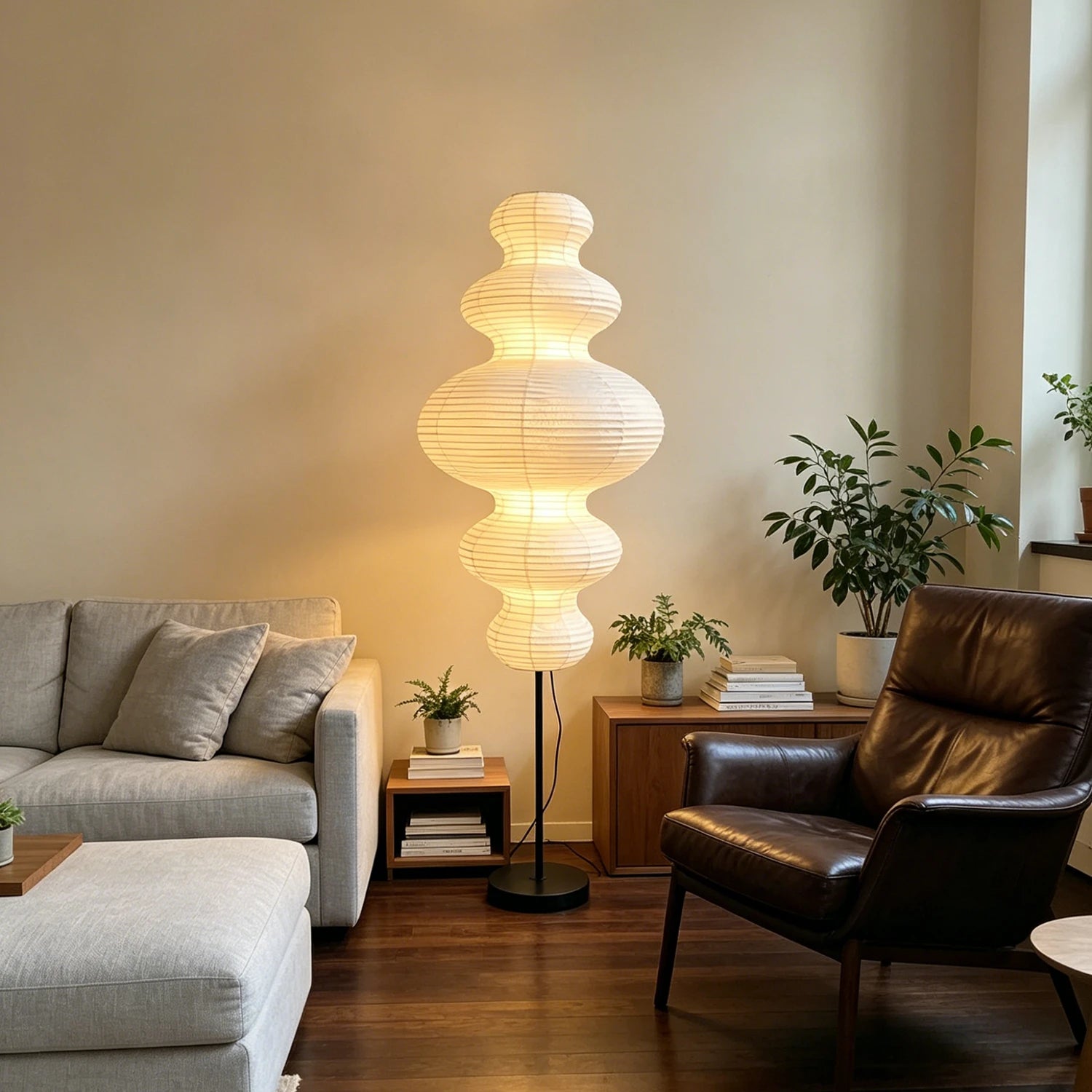 Washi Paper Akari E Floor Lamp