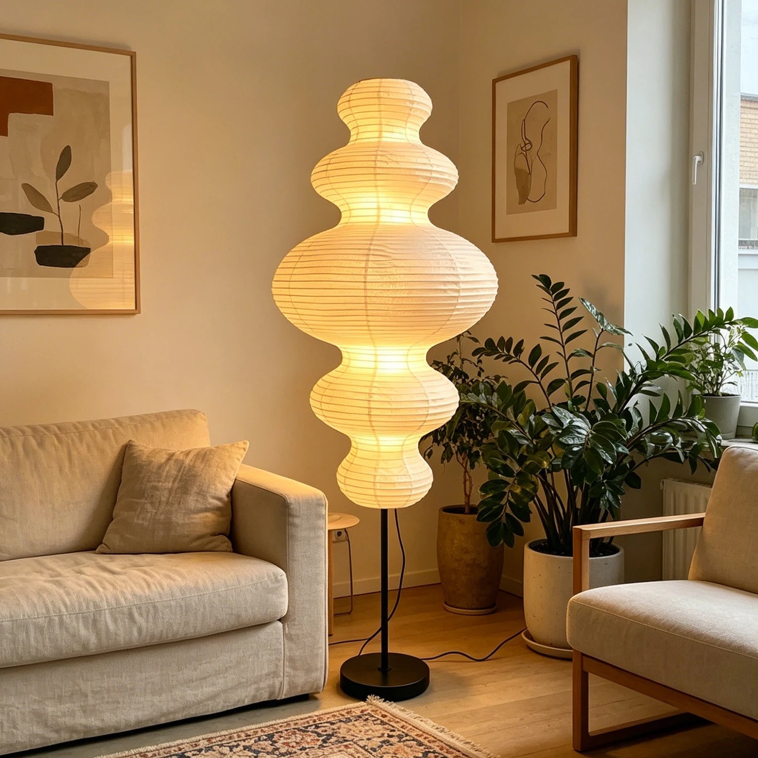 Washi Paper Akari E Floor Lamp