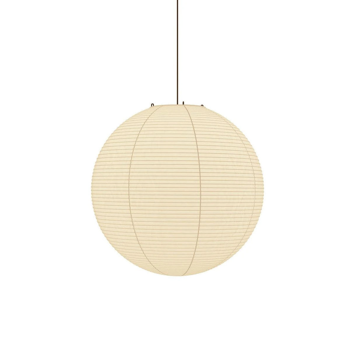Japandi Rice Paper Lantern Globe Pendant Light on Pure White Background