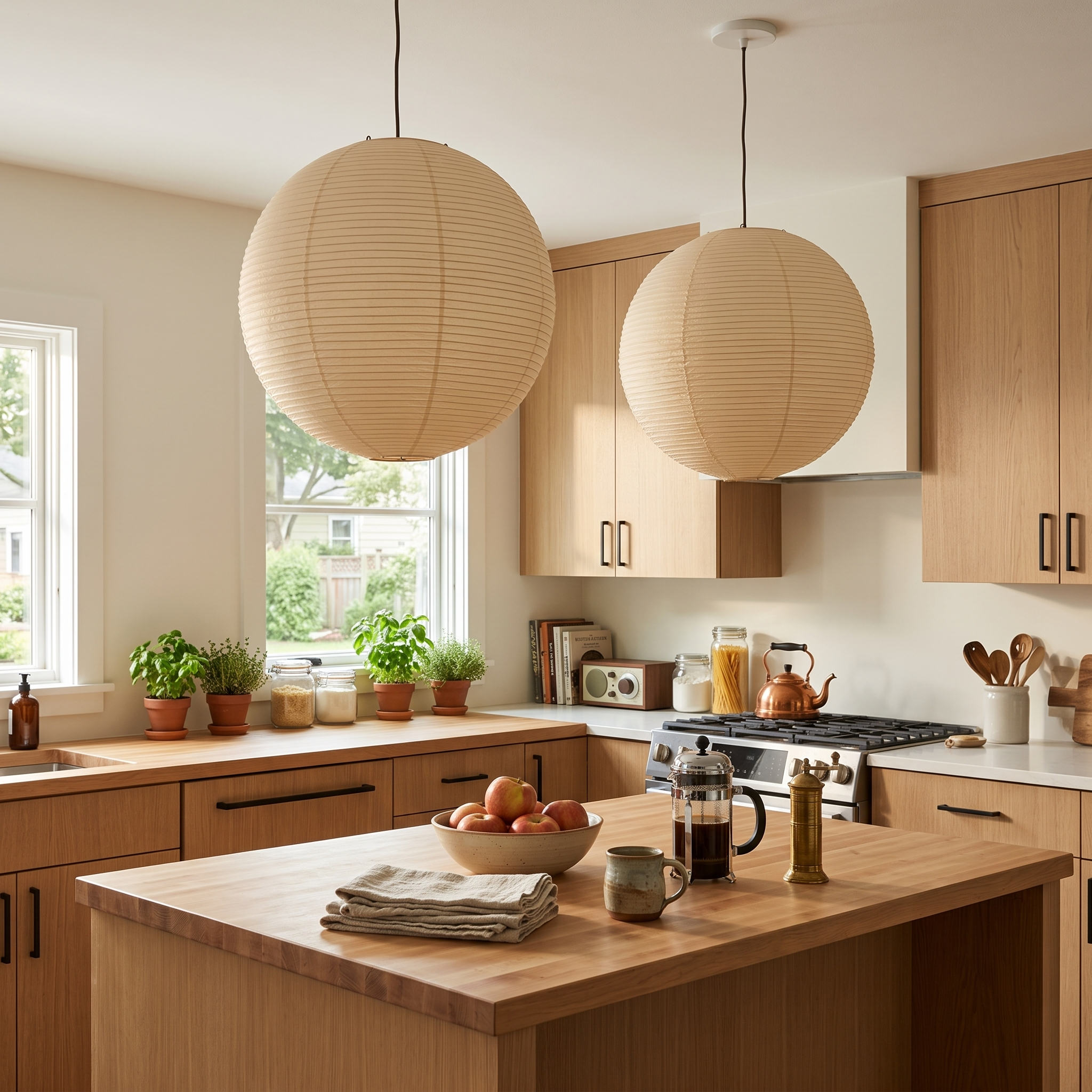 Washi Paper Globe Pendant Light