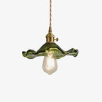 Wavy Green Glass Pendant Light