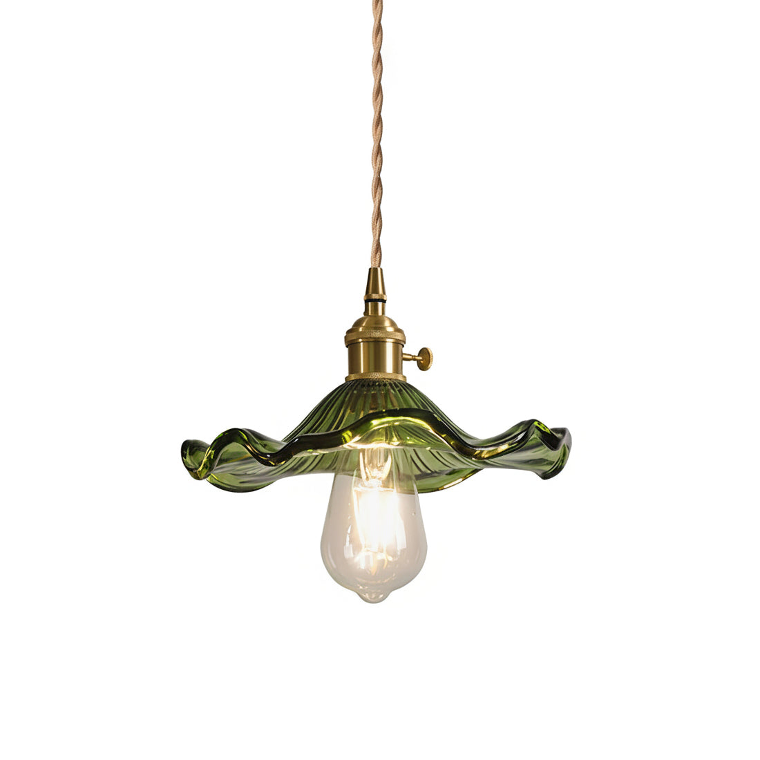 Wavy Green Glass Pendant Light