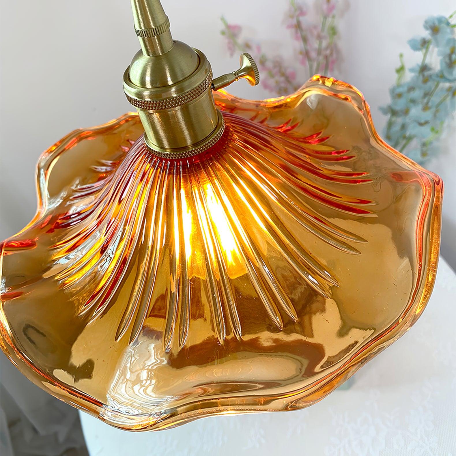 Wavy Green Glass Pendant Light