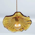 Wavy Green Glass Pendant Light