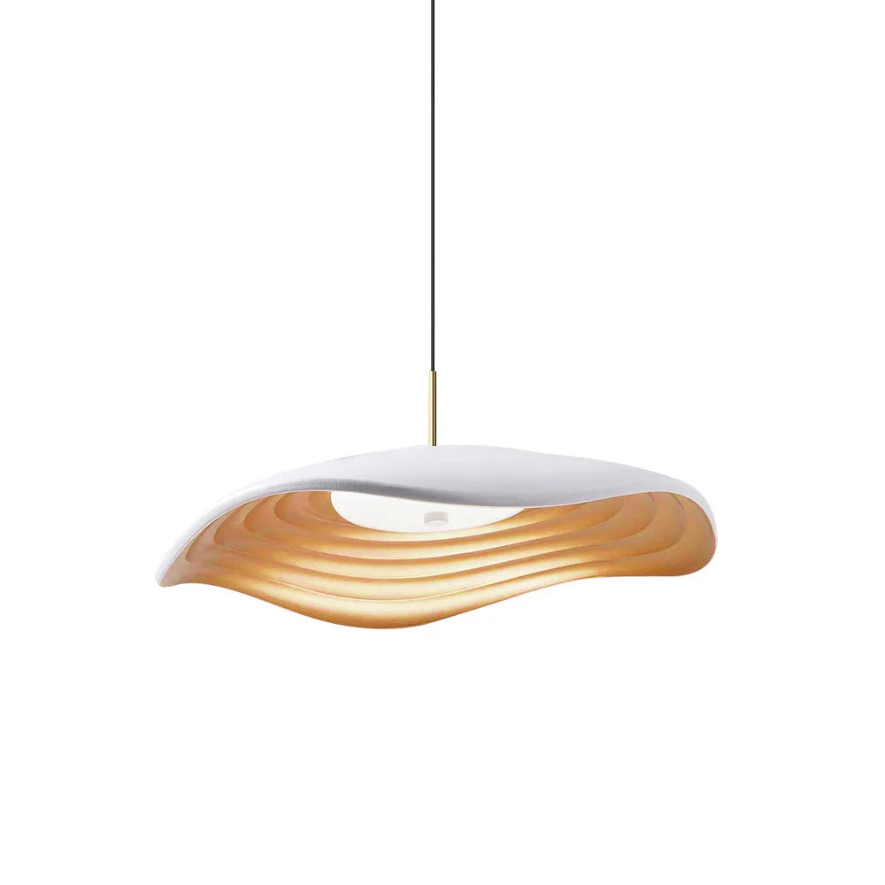 White Wavy Saucer Pendant Lamp Studio Product Shot