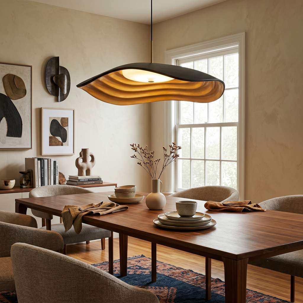 Wavy Resin Dome Pendant Light