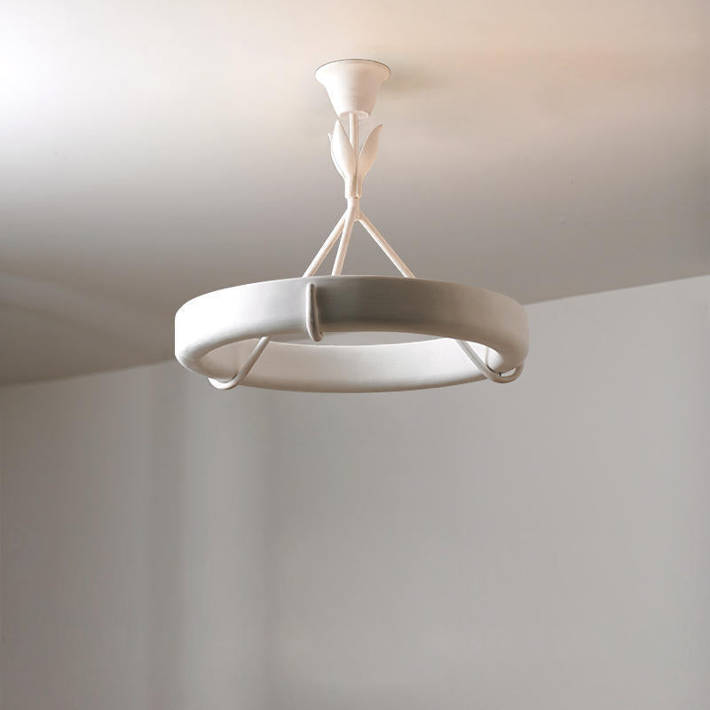 White Plaster Chandelier