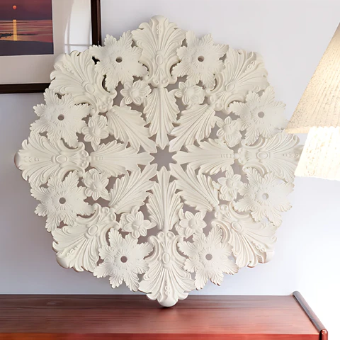 White Plaster Chandelier