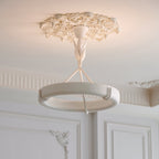 White Plaster Chandelier