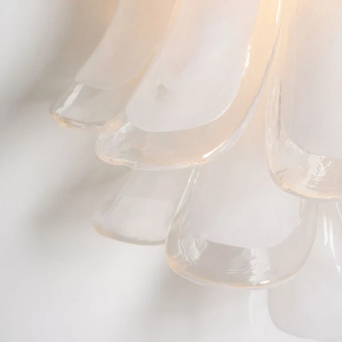 Close Up View of Layered Wave Feather Glass Texture and Glowing Edges
