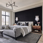 Modern Wave Feather Art Glass Wall Sconces in Elegant Bedroom Interior