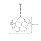 Modern Large Round Scale Art Glass Pendant Light Line Art Dimension Diagram