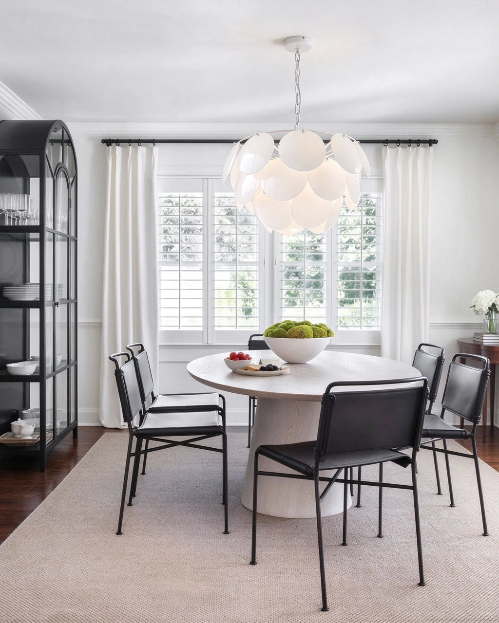 Modern Round Scale Art Glass Pendant Light Over Dining Table