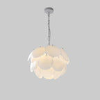 Illuminated Modern Silver Frame Round Scale Pendant Light Studio Shot