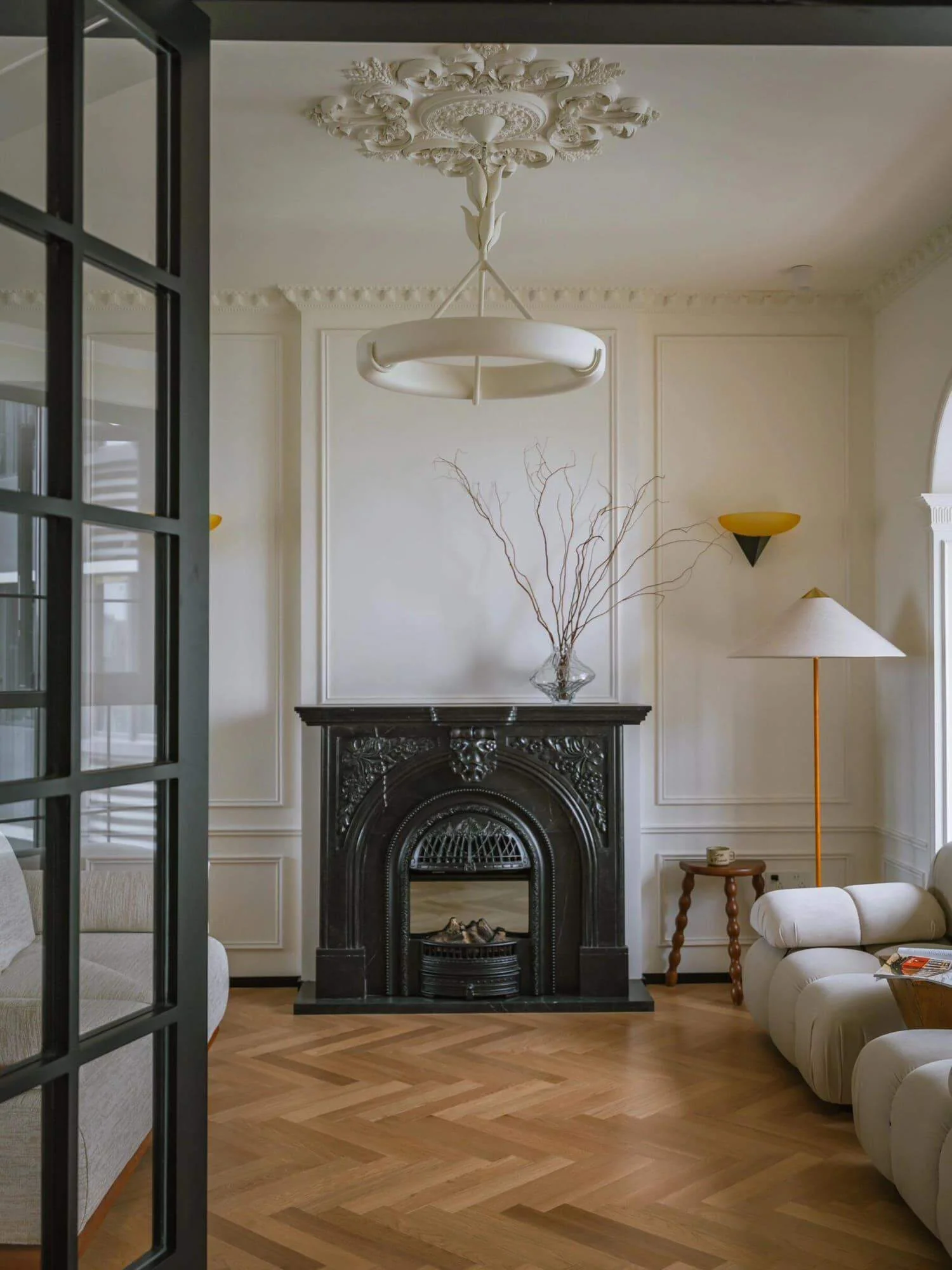 White Plaster Chandelier