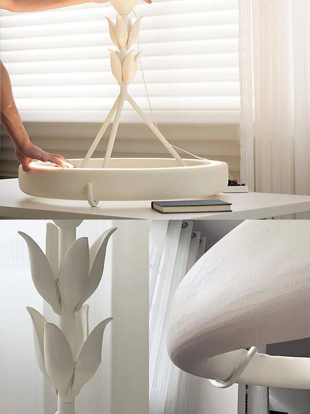 White Plaster Chandelier