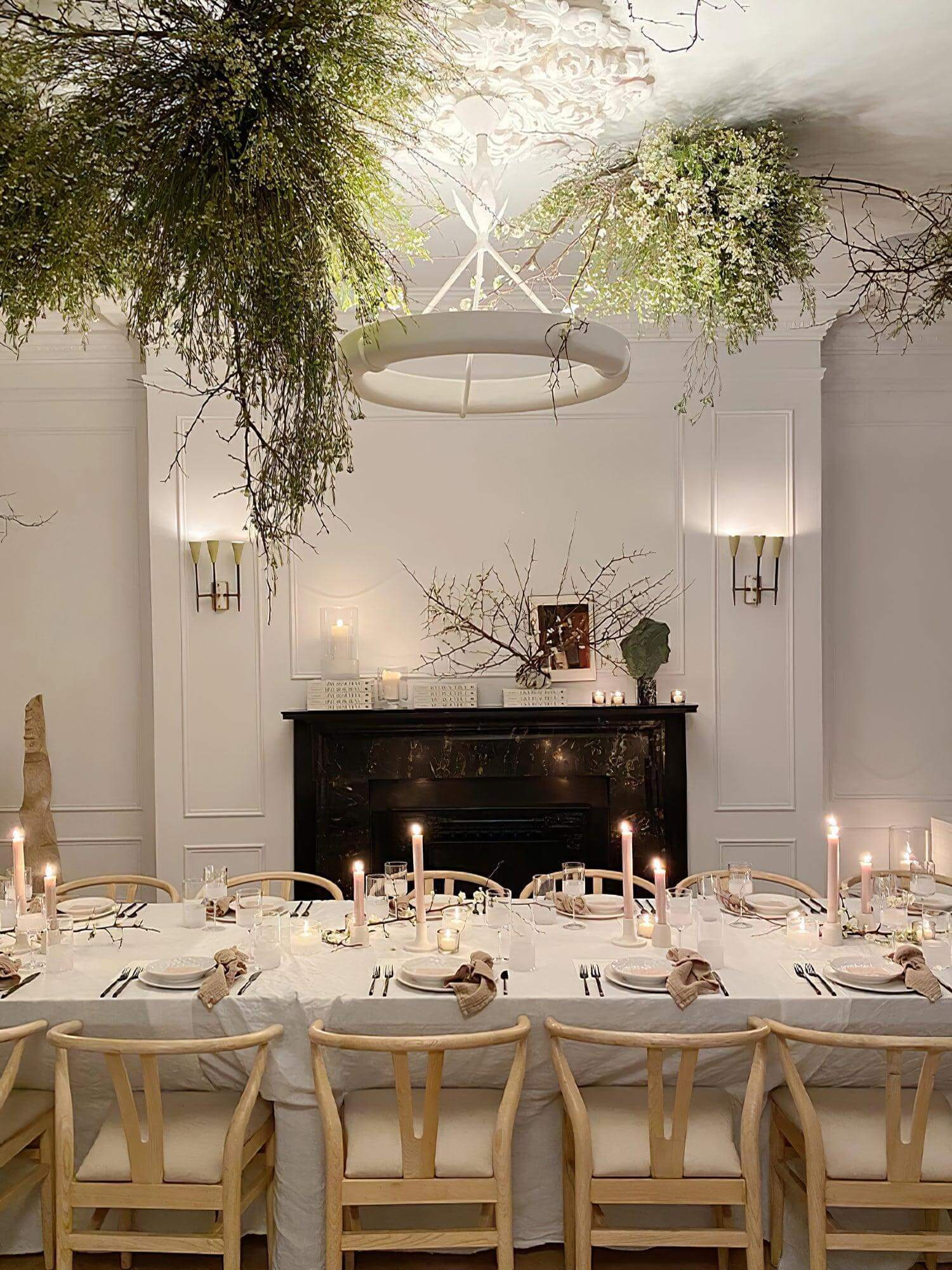 White Plaster Chandelier