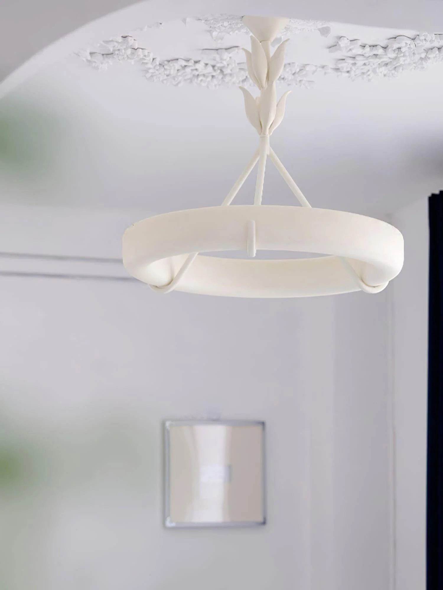 White Plaster Chandelier
