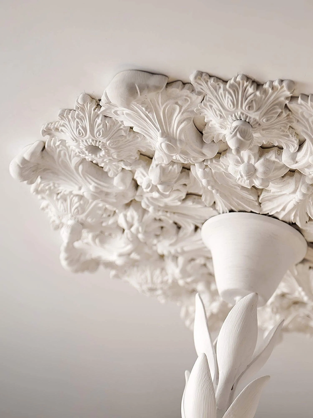 White Plaster Chandelier