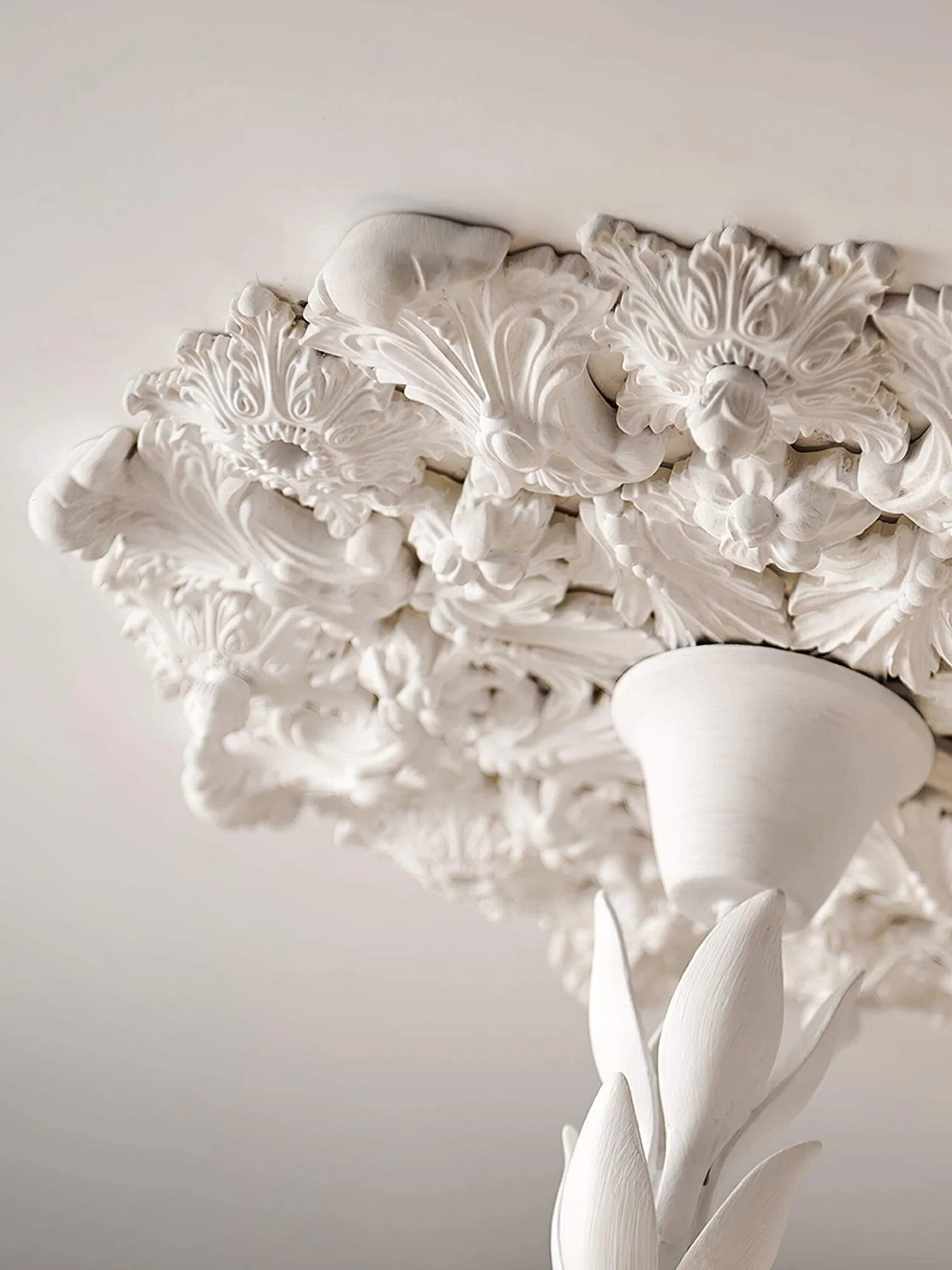 White Plaster Chandelier