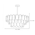 White Swirl Glass Flush Stem Chandelier