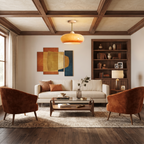 Wood Glass Disc Flush Mount
