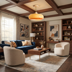 Wood Glass Disc Flush Mount