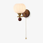 Wood Glass Globe Wall Sconce