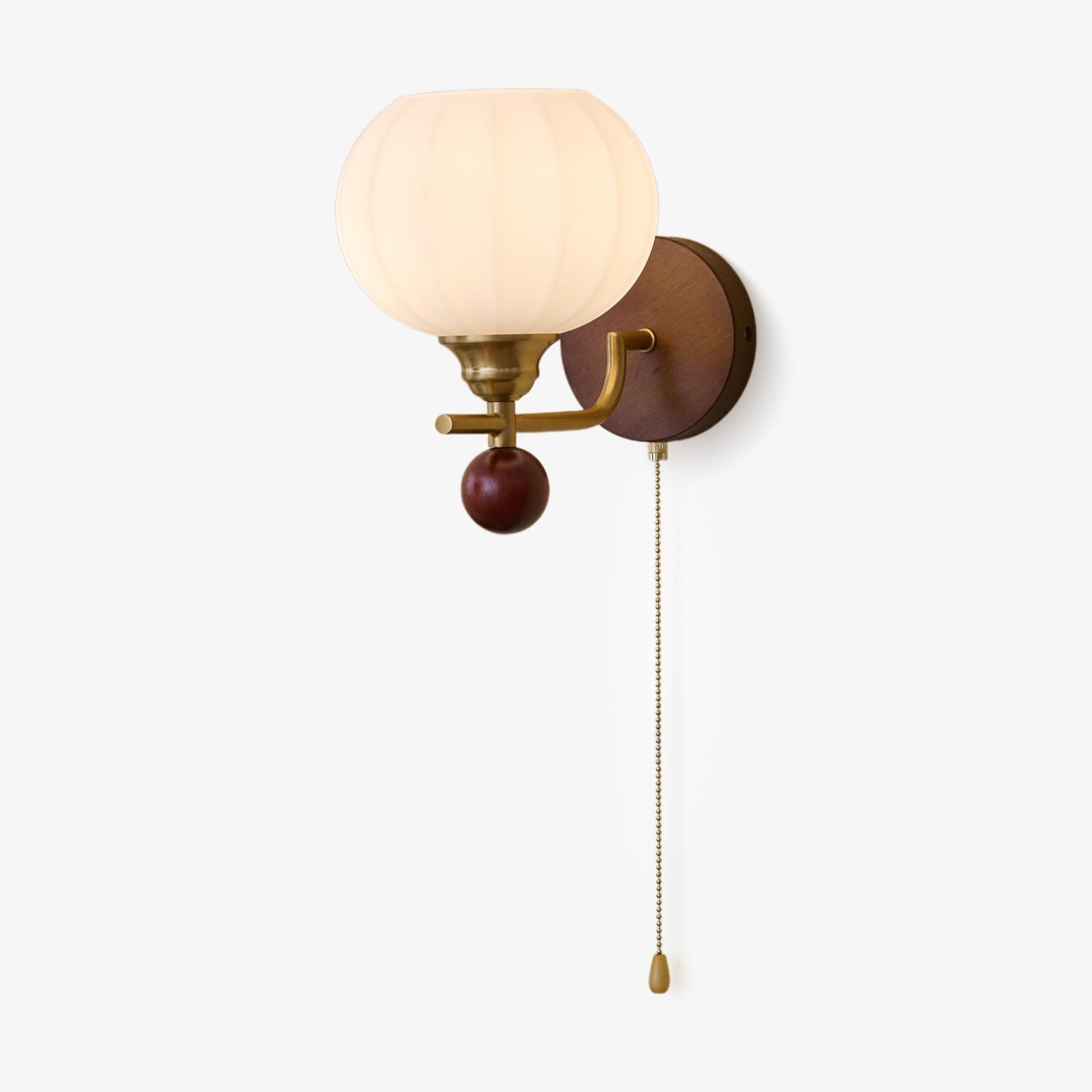 Wood Glass Globe Wall Sconce