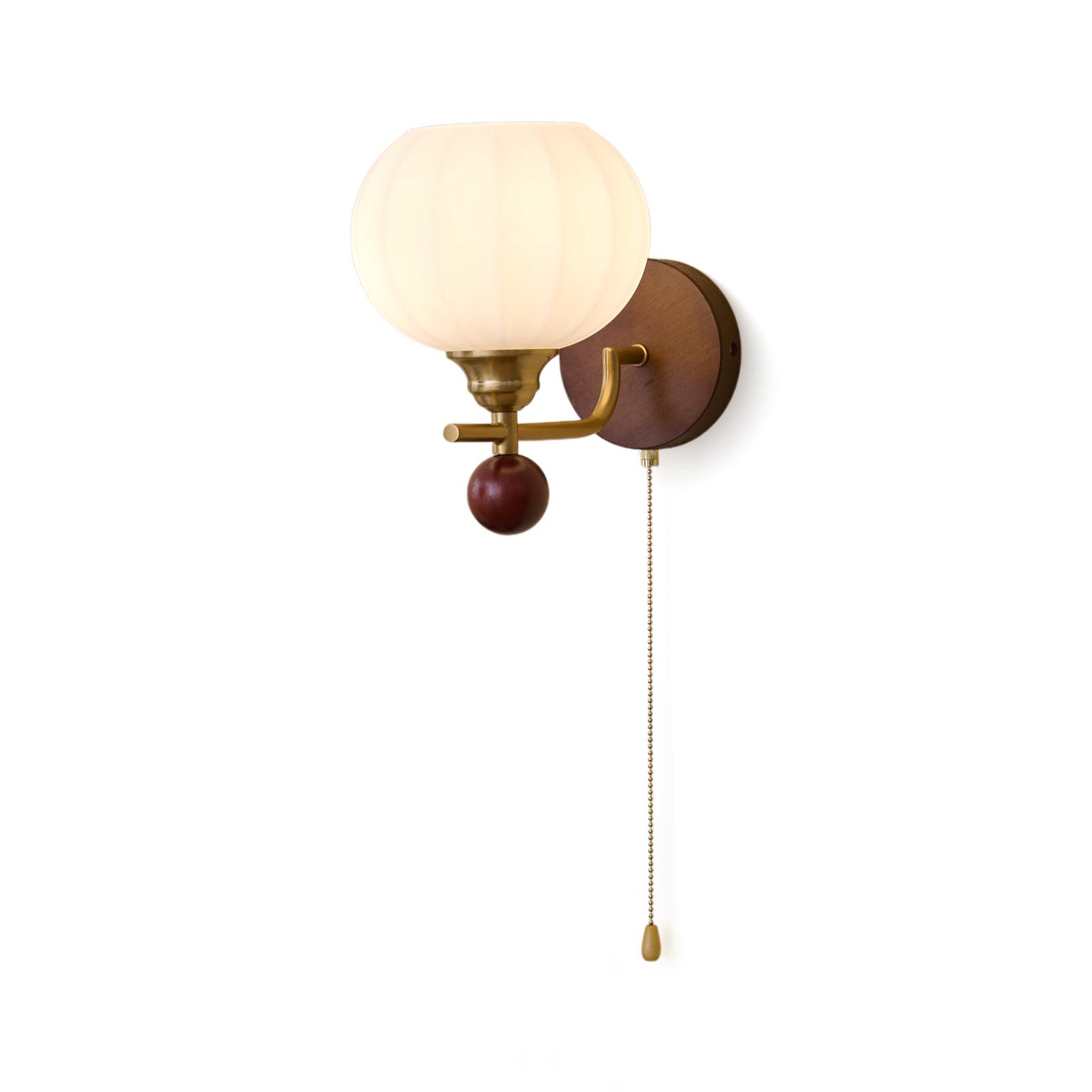 Wood Glass Globe Wall Sconce
