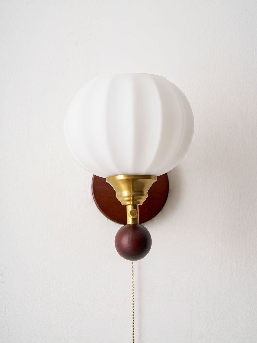 Wood Glass Globe Wall Sconce