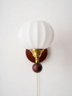Wood Glass Globe Wall Sconce