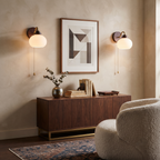 Wood Glass Globe Wall Sconce