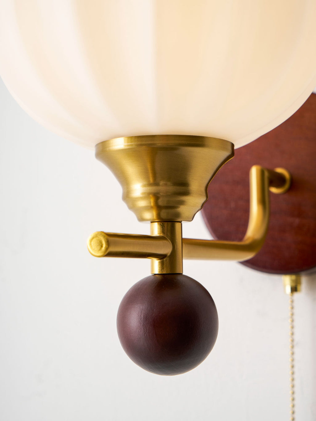 Wood Glass Globe Wall Sconce