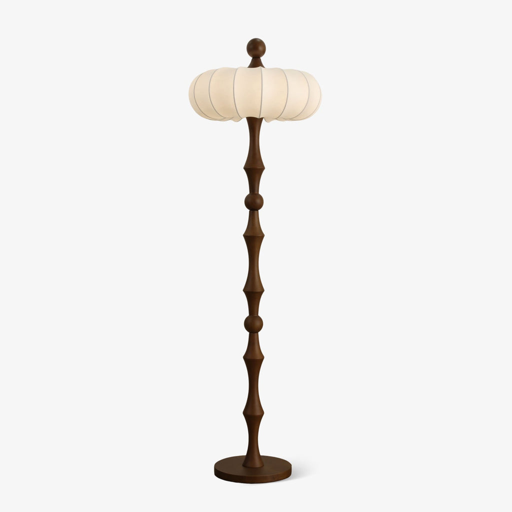 Wood Silk Pumpkin Floor Lamp