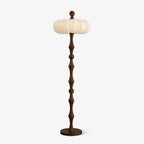 Wood Silk Pumpkin Floor Lamp