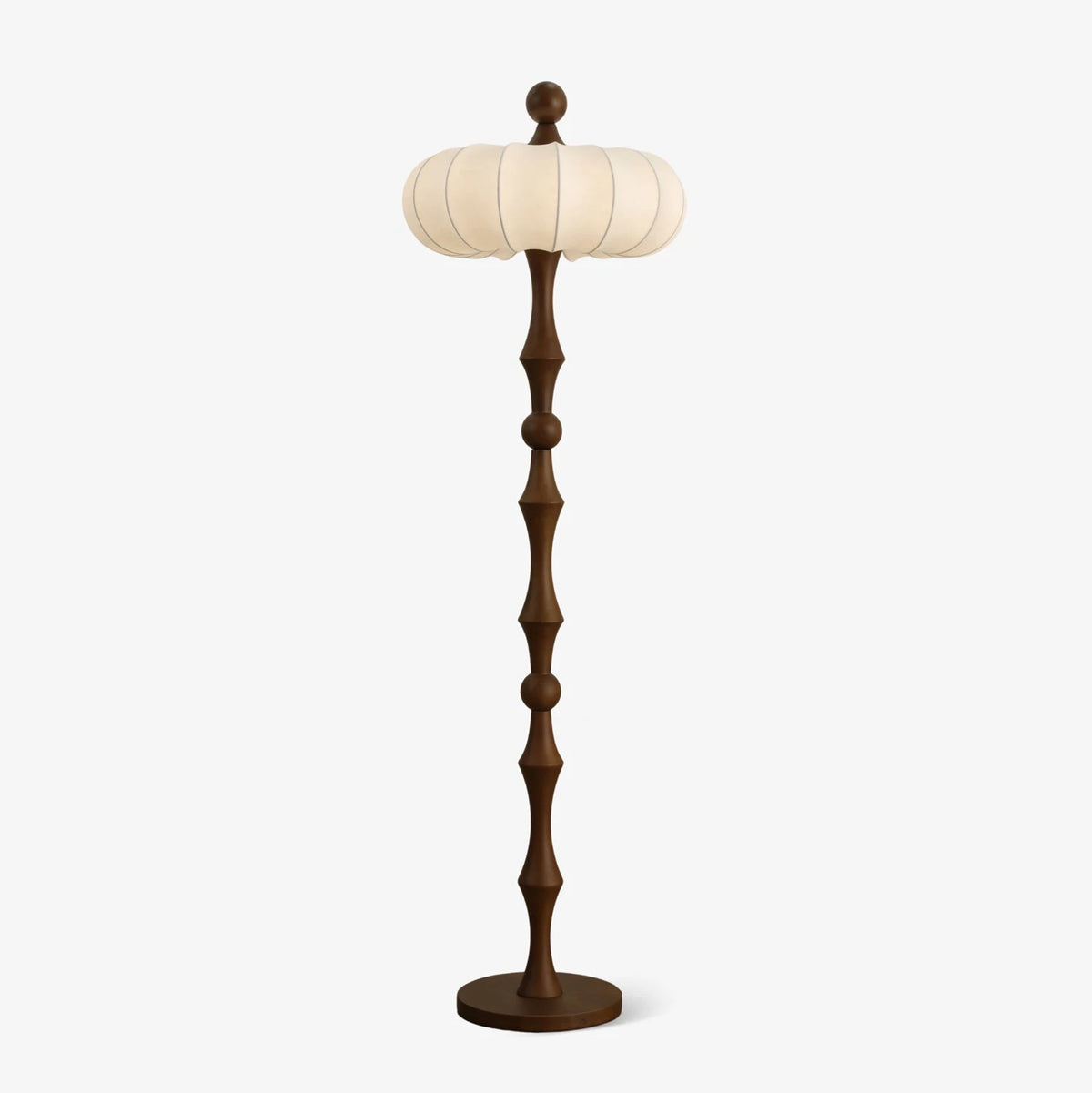 Mid Century Wooden Spindle Floor Lamp Studio Product Shot