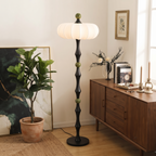 Wood Silk Pumpkin Floor Lamp