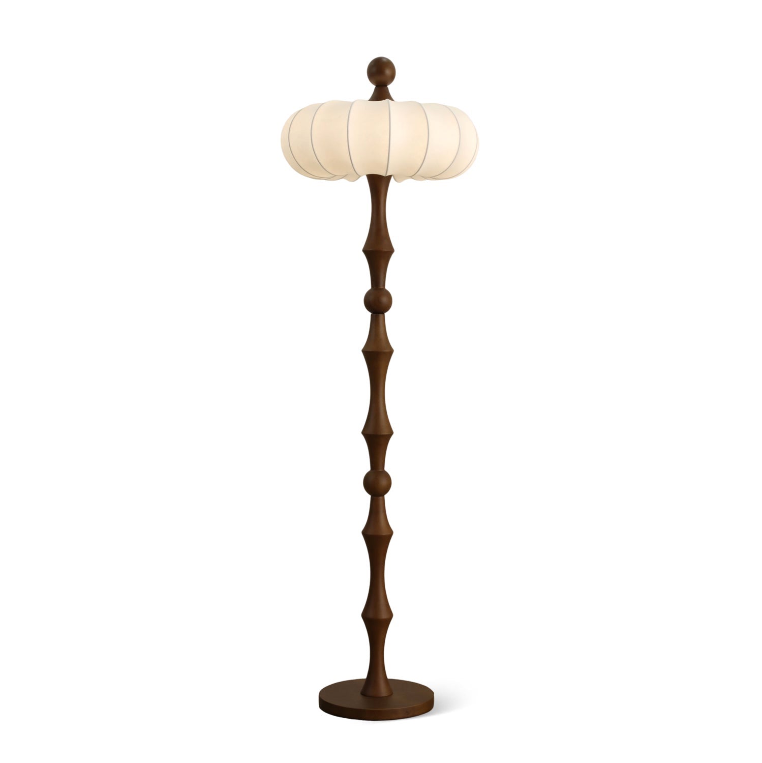 Wood Silk Pumpkin Floor Lamp