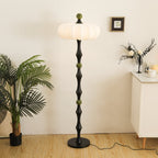 Wood Silk Pumpkin Floor Lamp