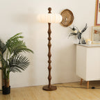 Wood Silk Pumpkin Floor Lamp