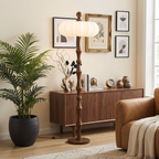 Wood Silk Pumpkin Floor Lamp