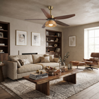 Woven Bamboo Ceiling Fan with Light
