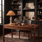 Woven Rattan Marble Sphere Lamp