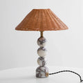 Woven Rattan Marble Sphere Lamp