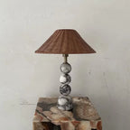 Woven Rattan Marble Sphere Lamp