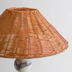 Woven Rattan Marble Sphere Lamp
