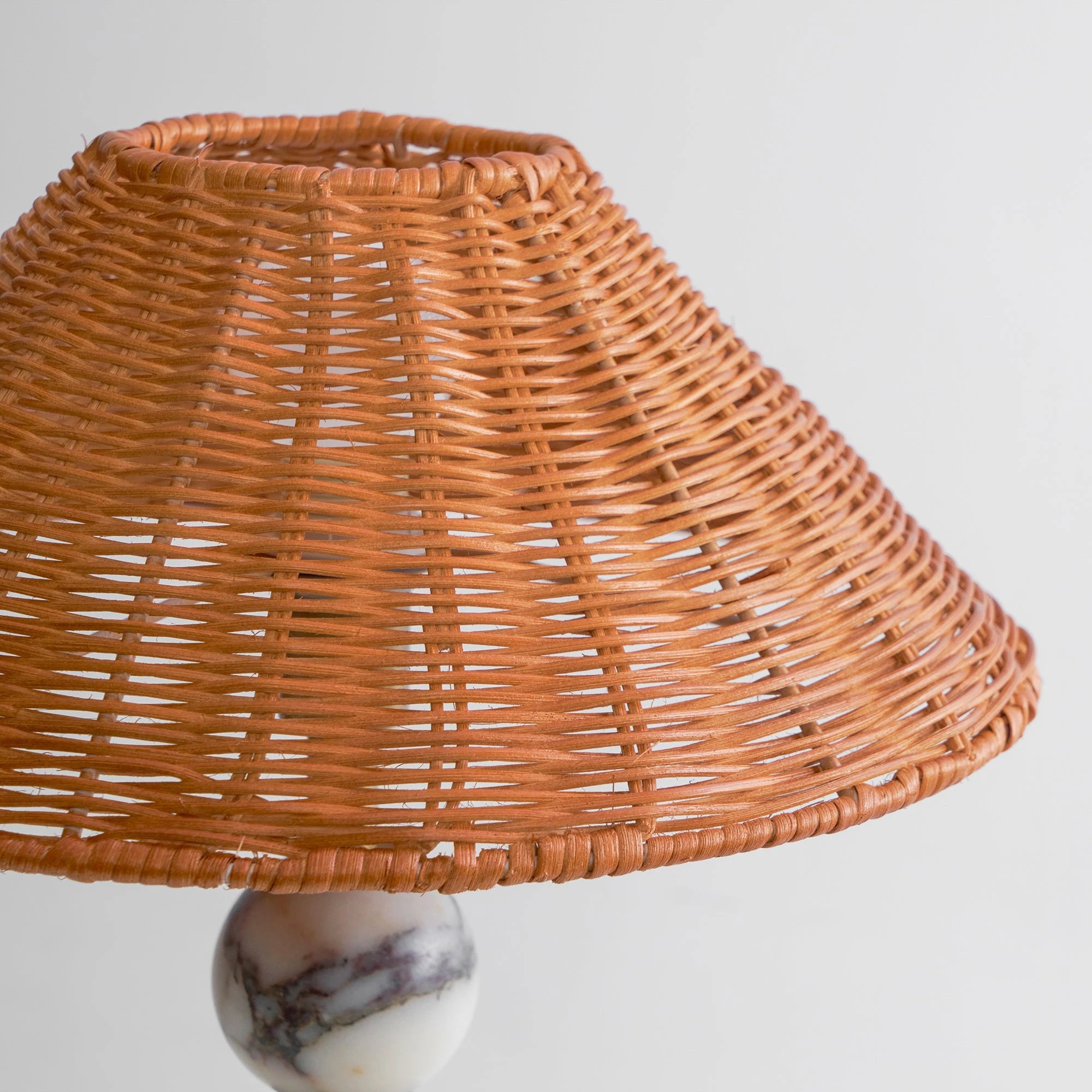 Woven Rattan Marble Sphere Lamp
