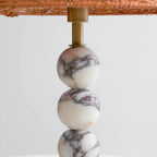 Woven Rattan Marble Sphere Lamp